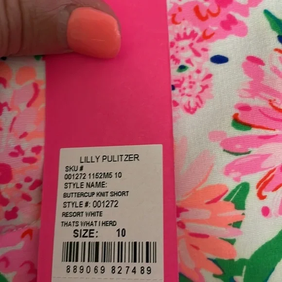 Lilly Pulitzer Resort White That's What I Herd 5" Buttercup Knit Short NWT 10 - Picture 7 of 9